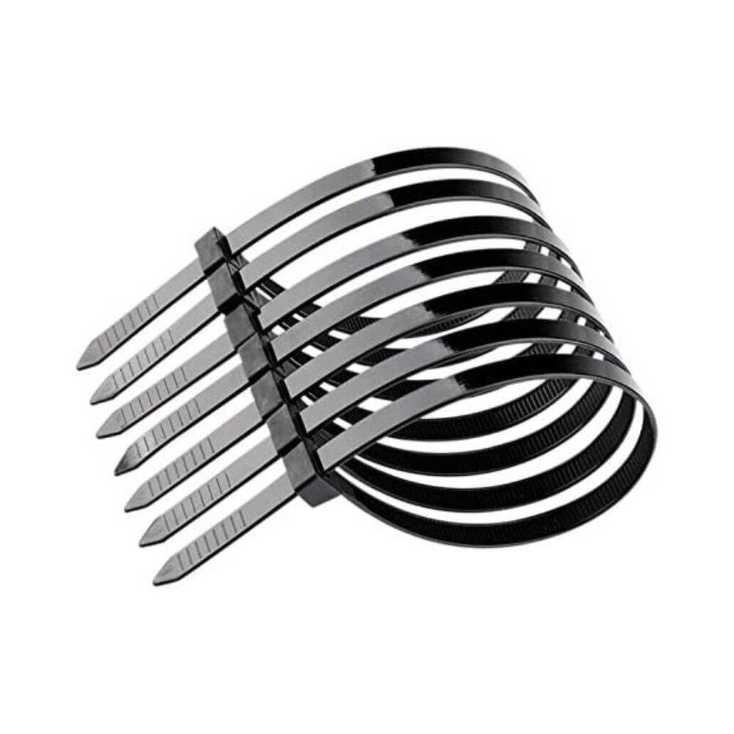 Meşem Kablo Bağı, 100'lü Paket Plastik Kelepçe, 3.6 mm, 300 mm, Siyah