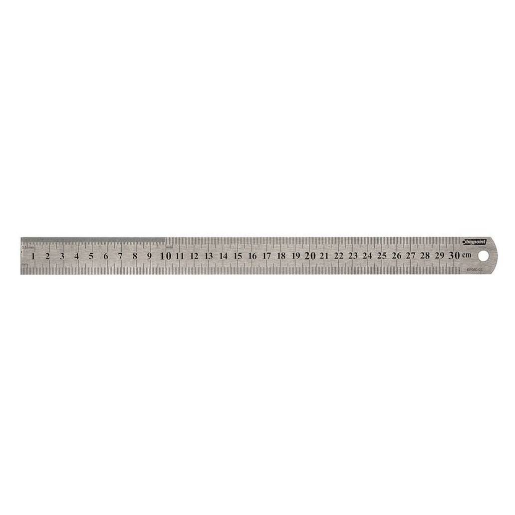 Bigpoint Çelik Cetvel, Paslanmaz, 30 cm, Çift Taraflı Ölçüm, Uzun Ömür