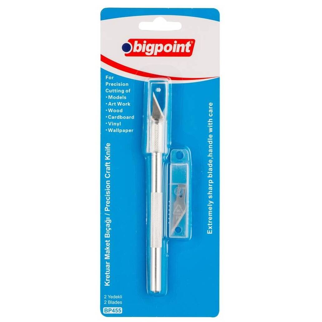 Bigpoint Kretuar Maket Bıçağı, 2 Yedekli, Karbon Bıçak, Ergonomik Yapı