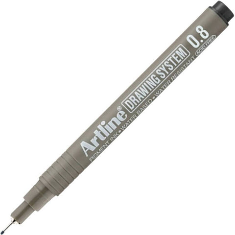 Artline Drawing System 238 Teknik Çizim Kalemi, 0.8 mm Uçlu, Siyah
