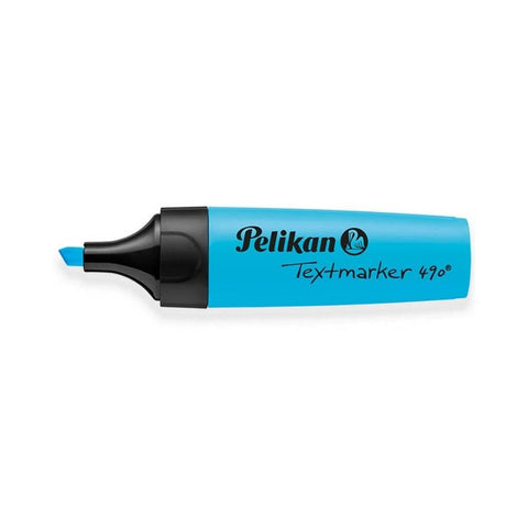 Pelikan Fosforlu Kalem 490, Geniş Uçlu, Not ve Metin Vurgulama, Mavi