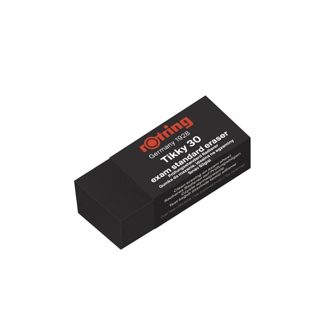 Rotring Tikky 30 Sınav Silgisi, Tozsuz ve İz Bırakmayan Silme, Siyah