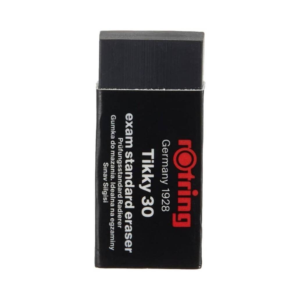 Rotring Tikky 30 Sınav Silgisi, Tozsuz ve İz Bırakmayan Silme, Siyah