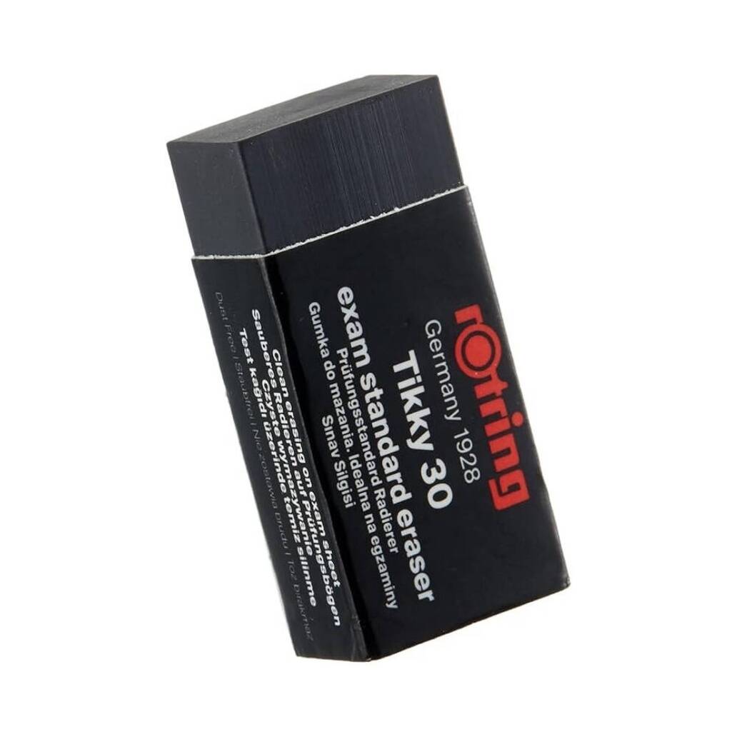 Rotring Tikky 30 Sınav Silgisi, Tozsuz ve İz Bırakmayan Silme, Siyah