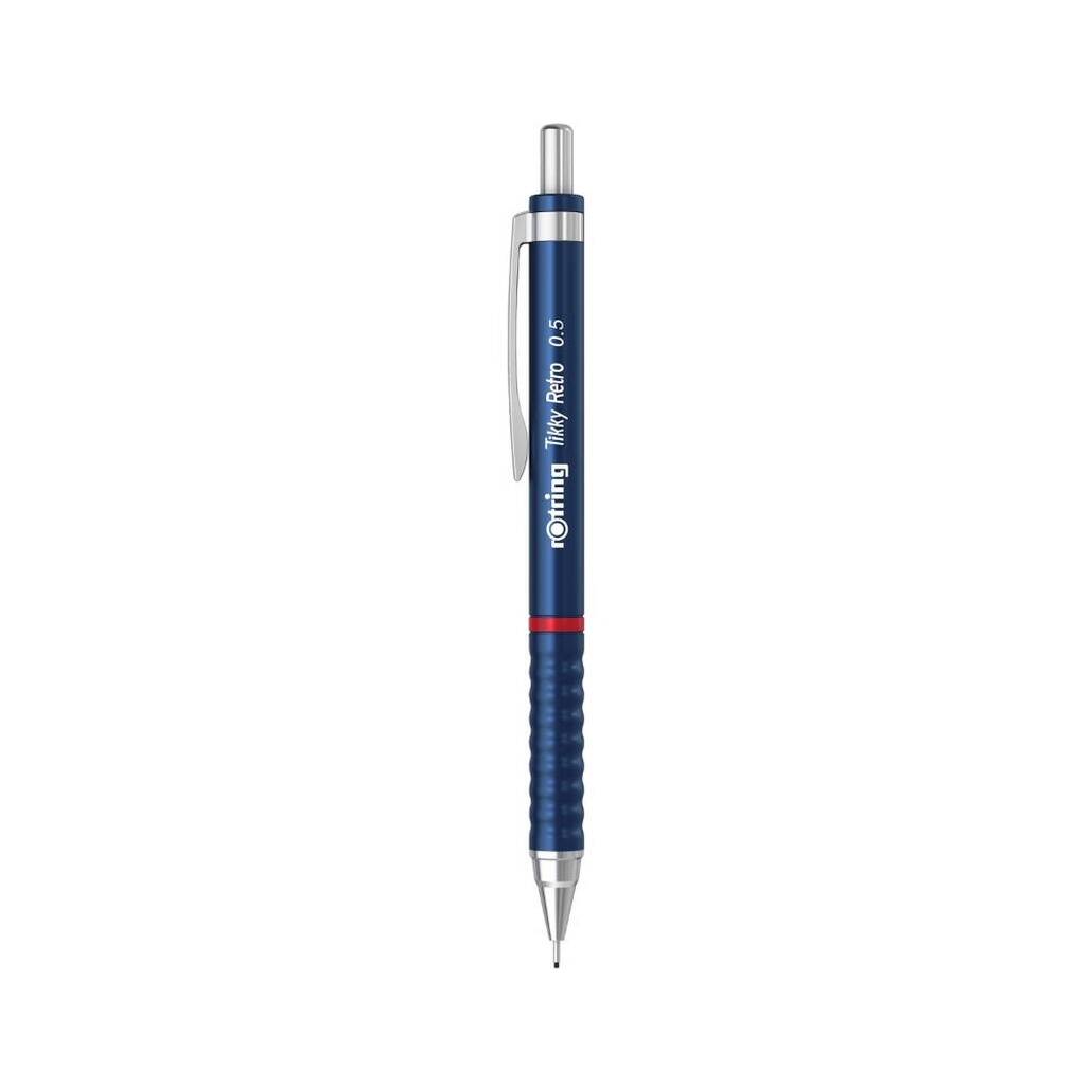 Rotring Tikky Retro Versatil Kalem 0.5 mm, Ergonomik, Metalik Mavi