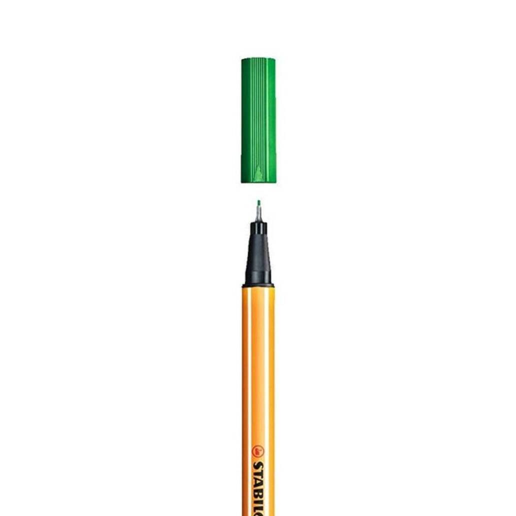 Stabilo Point 88 Fineliner Kalem, 0.4 mm Uç, Metal Uçlu, Yeşil