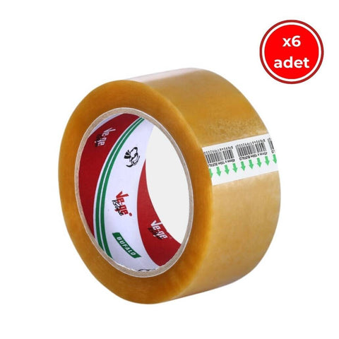 Ve-Ge Bufalo Koli Bandı, 6 Adet, 45mm x 100m, Şeffaf, Su Bazlı Tutkal