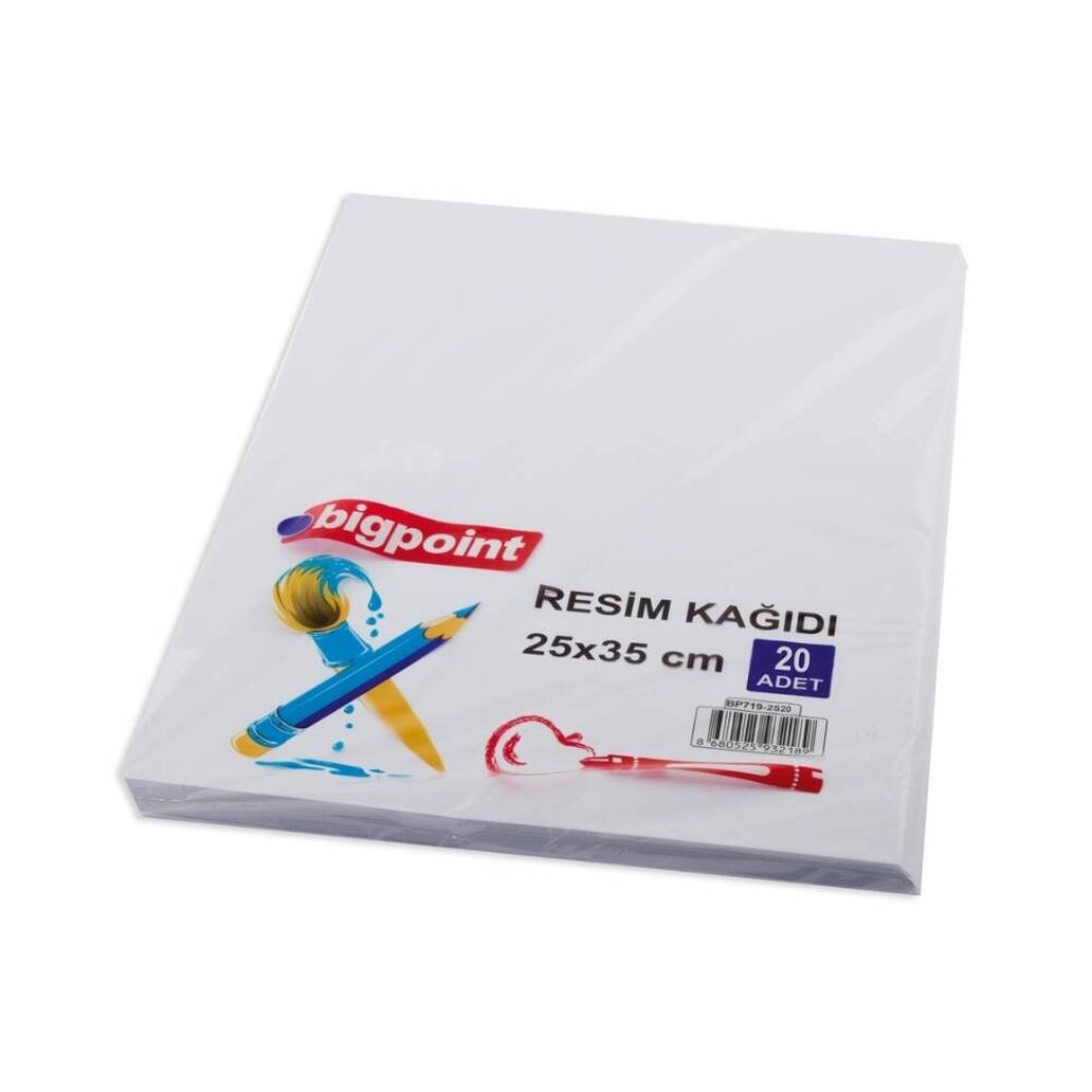 Bigpoint Resim Kağıdı, 25x35 cm, 20’li, 120 gr/m², Özel Çizim Kağıdı