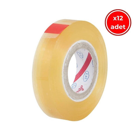 Louis Tape Selefon Bant, 12 Adet, 12 mm x 33 m, Şeffaf, Teneke Kutulu