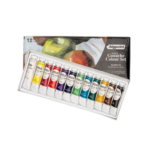 Bigpoint Guaj Boya Seti, 12ml Tüpx12 Renk, Yoğun Pigment, Koyulaşmaz