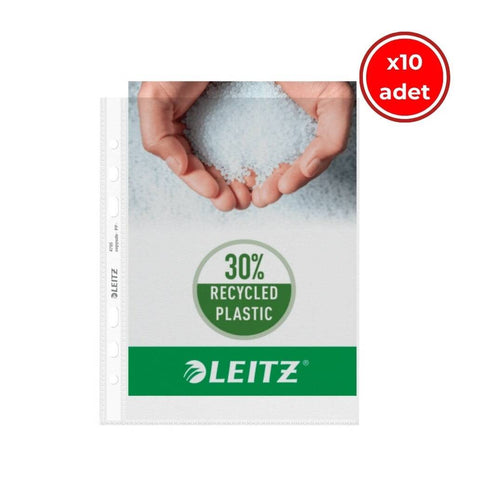 Leitz A5 Şeffaf Poşet Dosya, 10 Adet, 50'li Paket, 6 Delik, Dayanıklı