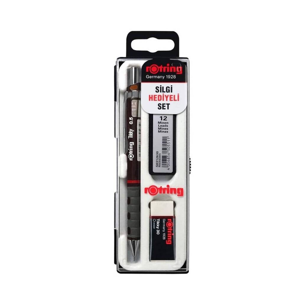Rotring Tikky Versatil Okul Seti, 0.5 mm, 3'lü Set, Bordo