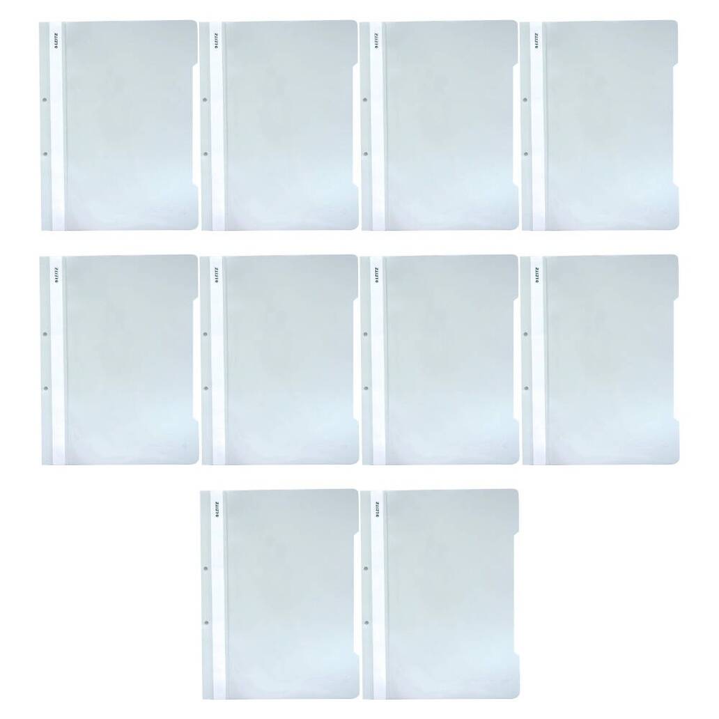 Leitz Telli Dosya, 10 Adet, 50'li Paket, A4, 2 Delikli, Beyaz