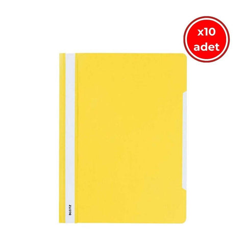 Leitz Telli Dosya, 10 Adet, 50'li Paket, A4, 2 Delikli, Sarı