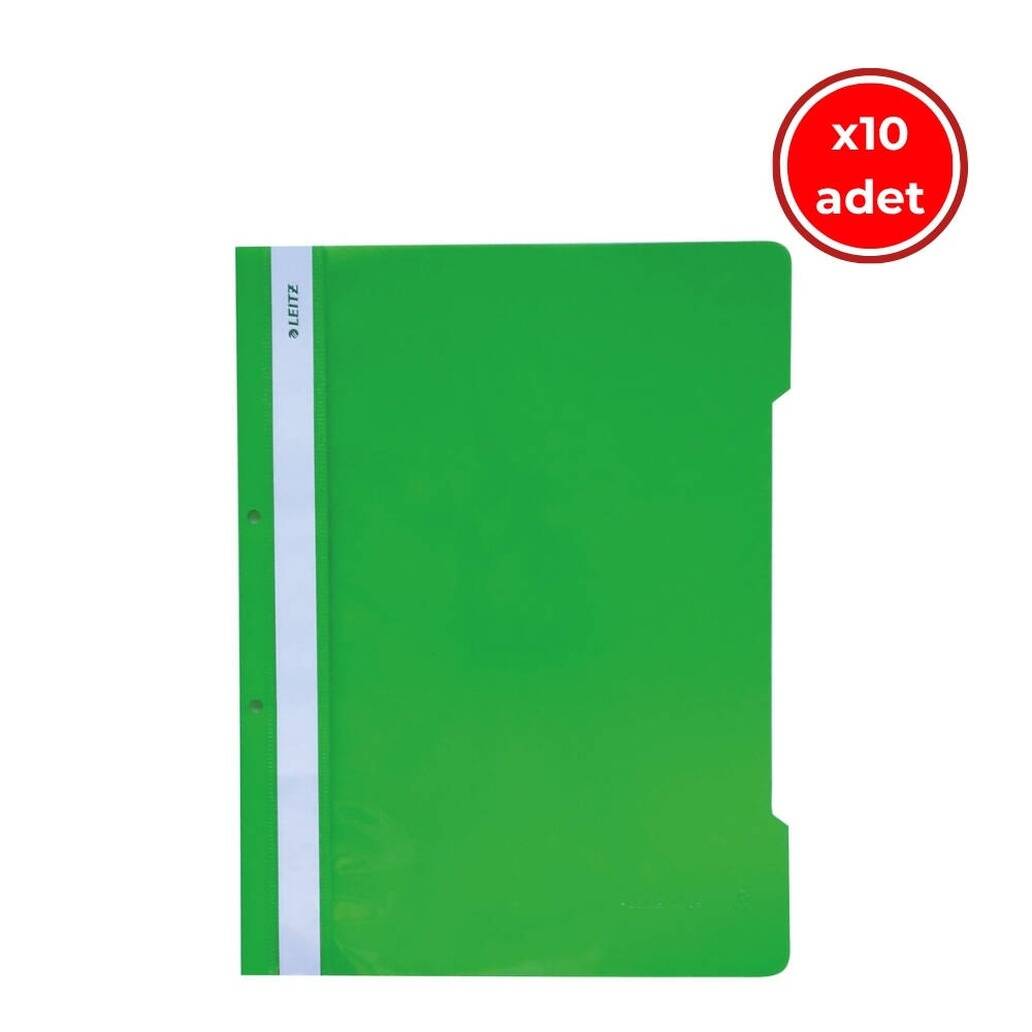 Leitz Telli Dosya, 10 Adet, 50'li Paket, A4, 2 Delikli, Yeşil