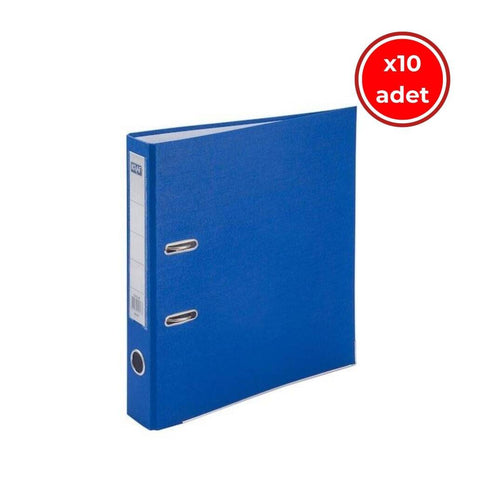 Kraf Büro Klasörü, 10 Adet, Dar, A4 Boyut, Metal Tel, Mavi