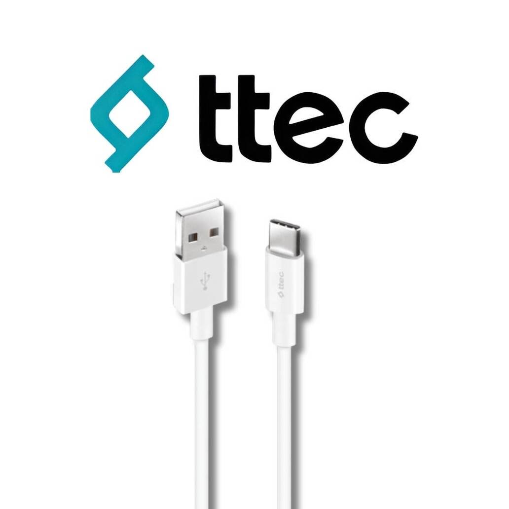 Ttec Şarj Kablosu, 1.2 m, USB-A - USB-C, Beyaz