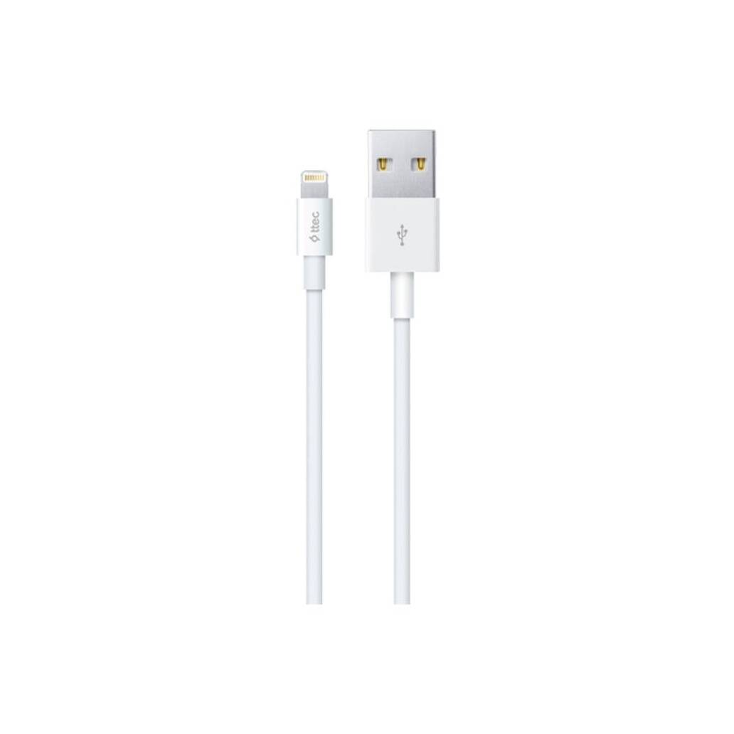 Ttec AlumiCable, Şarj Kablosu, USB-A - Lightning, 1 m, Beyaz