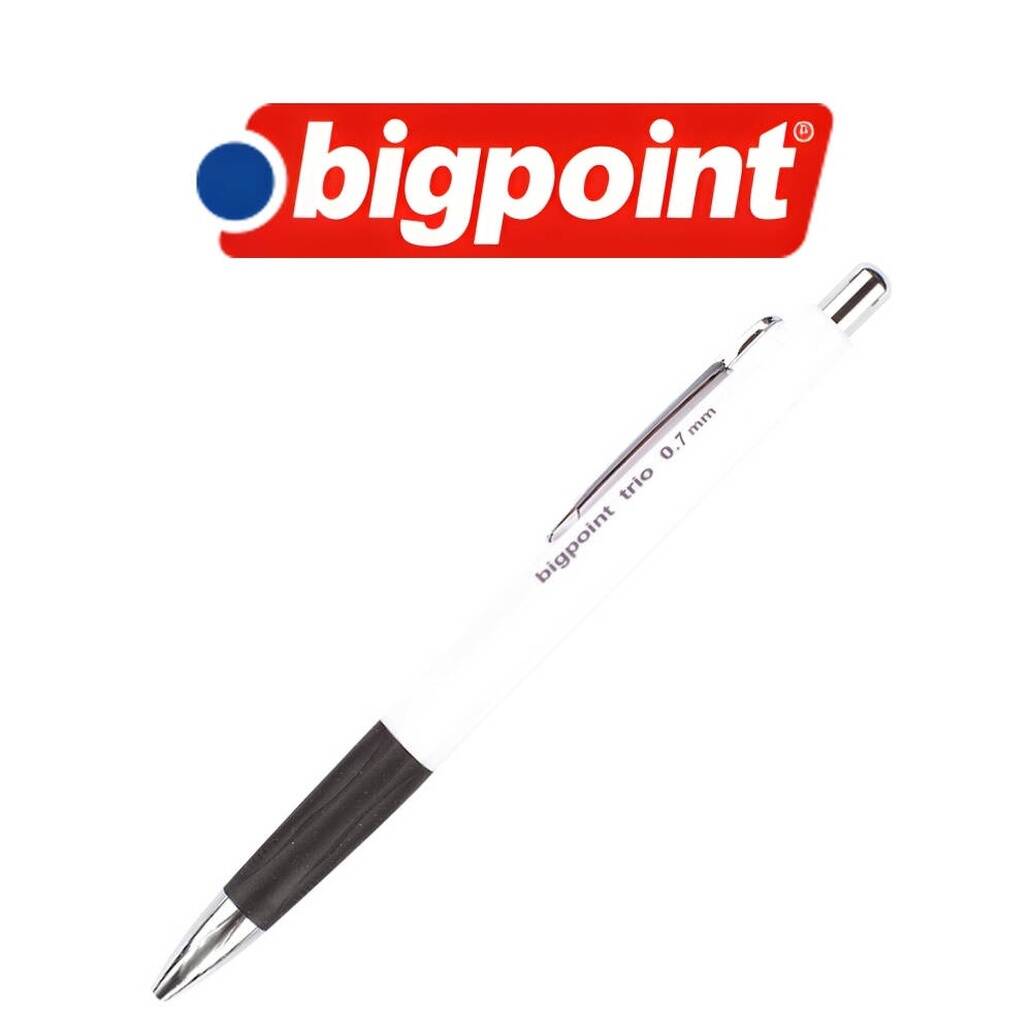 Bigpoint Trio Versatil Kalem, 0.7 mm, Gizlenebilir Uçlu, Beyaz