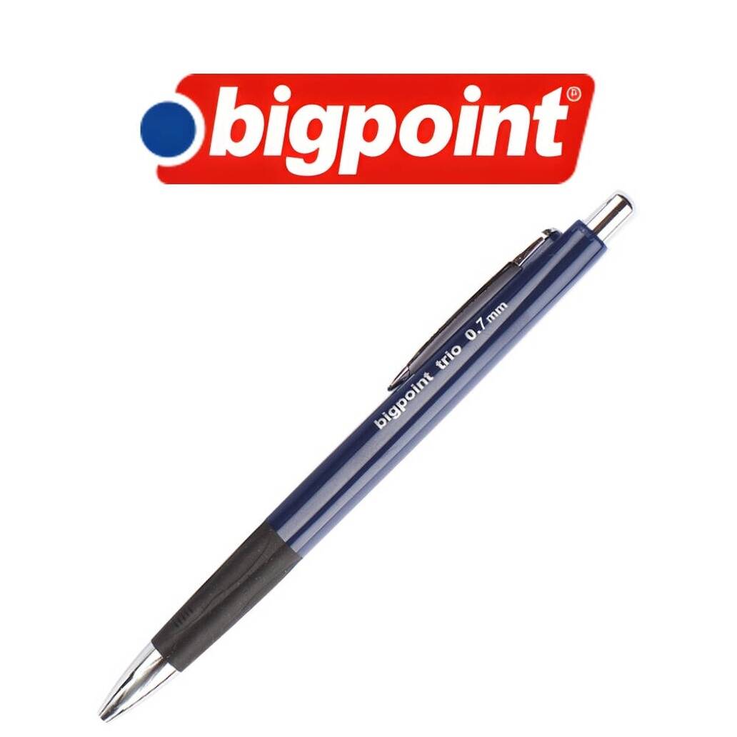 Bigpoint Trio Versatil Kalem, 0.7 mm, Gizlenbilir Uçlu, Mavi