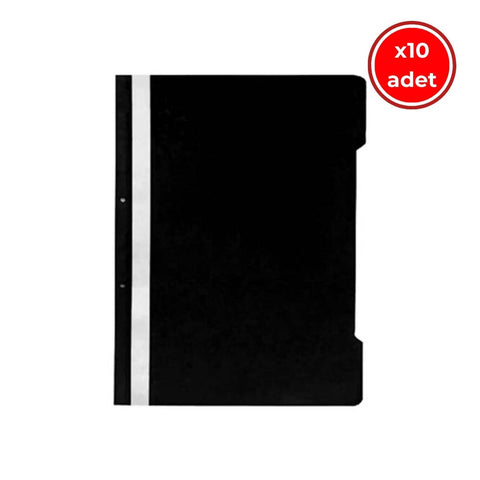 Kraf Telli Dosya, 10 Adet, 50'li Paket, A4, 2 Delikli, Siyah