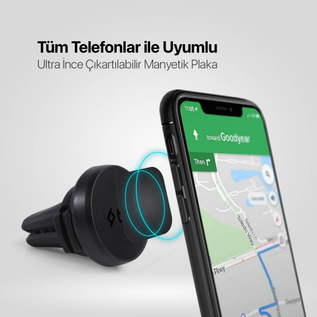 Ttec EasyDrive Go Araç İçi Telefon Tutucu, Siyah