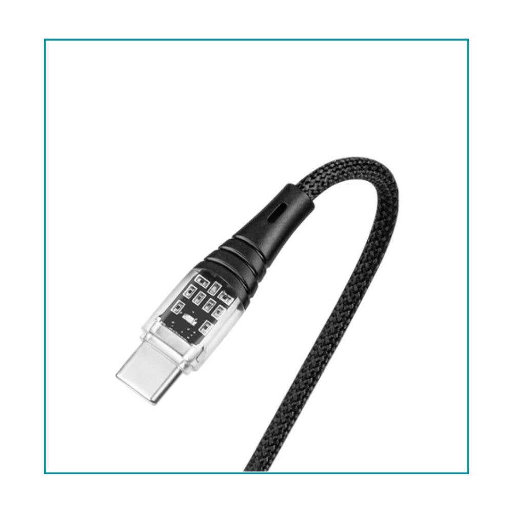 Ttec ExtremeCable Transparan Şarj Kablosu, USB-C –USB-C, 1.2 m, Siyah