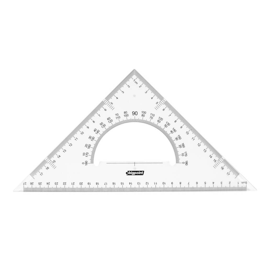 Bigpoint Gönye Seti, Kolay Kırılmaz PS Plastik, 2’li Set, 30 cm