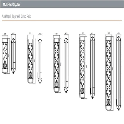 Viko | Altılı Grup Priz, Anahtarlı Topraklı - Çocuk Korumalı Çoğaltıcı Priz, 6'lı, 3 m, Siyah - Rodoplu Store