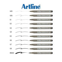 Artline | Drawing System 238 Teknik Çizim Kalemi, 0.8 mm, Siyah, Teknik ve Hassas Çizimler İçin görseli