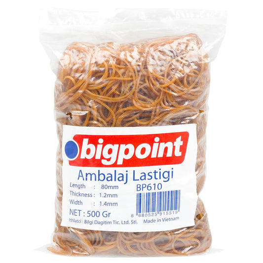 Bigpoint | Ambalaj Lastiği 500 Gram, %100 Kauçuk, 80 mm Uzunluk, Dayanıklı ve Esnek Para Lastiği