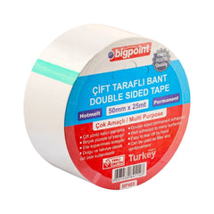 Bigpoint | Çift Taraflı Hotmelt Bant, 58 mm x 25 m, Tüm Yüzeyler İçin İdeal ana görseli