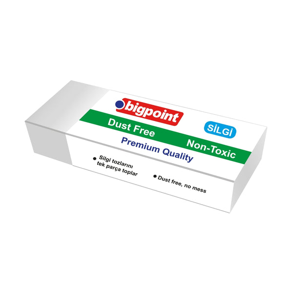 Bigpoint Dust-Free Silgi, Kağıda Zarar Vermez, Tek Parça, Beyaz, Orta ana görseli
