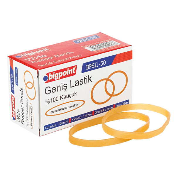 Bigpoint Geniş Ambalaj Lastiği, 50 gr, %100 Kauçuk, 100 mm, Dayanıklı ana görseli