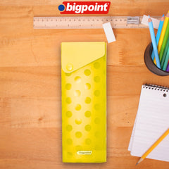 Bigpoint | Kutu Kalemlik, Çıtçıtlı Kapak ile Kolay Kullanılabilir, Geniş Ebatlı Kalemlik, Sarı ana görseli
