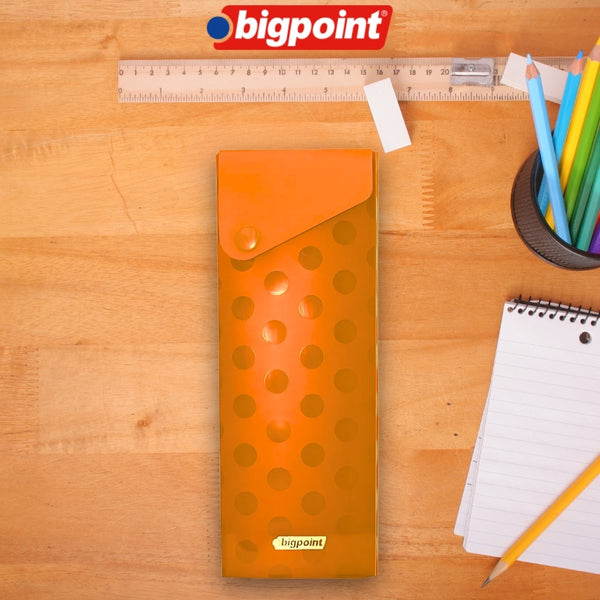 Bigpoint | Kutu Kalemlik, Çıtçıtlı Kapak ile Kolay Kullanılabilir, Geniş Ebatlı Kalemlik, Turuncu ana görseli