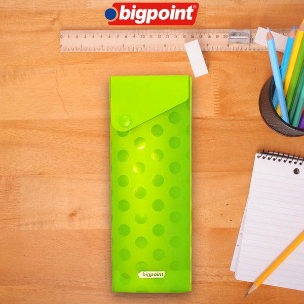 Bigpoint | Kutu Kalemlik, Çıtçıtlı Kapak ile Kolay Kullanılabilir, Geniş Ebatlı Kalemlik, Yeşil ana görseli