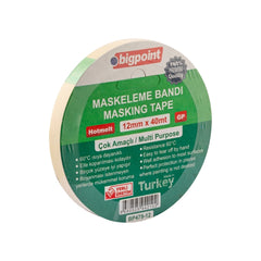 Bigpoint | Maskeleme Bandı, 12 mm x 40 m, Hotmelt Tutkallı Özel Yapışma ana görseli