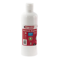 Bigpoint | Parmak Boyası, Parmak ve Fırça ile Kullanıma Uygun, Çocuklar için Güvenli Boya, 500 ml, Beyaz ana görseli