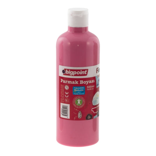 Bigpoint | Parmak Boyası, Parmak ve Fırça ile Kullanıma Uygun, Çocuklar için Güvenli Boya, 500 ml, Pembe - Rodoplu Store