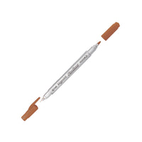 Bigpoint Twin Fineliner Kalem, 0.4 & 1.2 mm Çift Fiber Uç, Kahverengi görseli