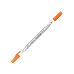 Bigpoint | Twin Fineliner Kalem, 0.4 mm ve 1.2 mm Çift Fiber Uçlu Çizim Kalemi, Turuncu ana görseli