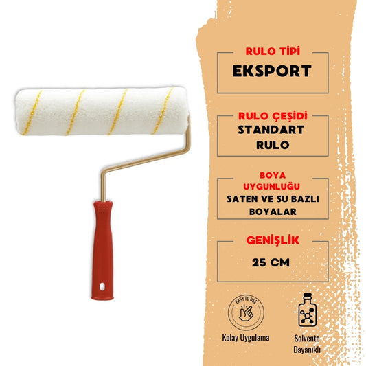 Dekor | Eksport Boya Rulosu, İç Cephe İçin Uyumlu Standart Rulo, 25 cm - Rodoplu Store