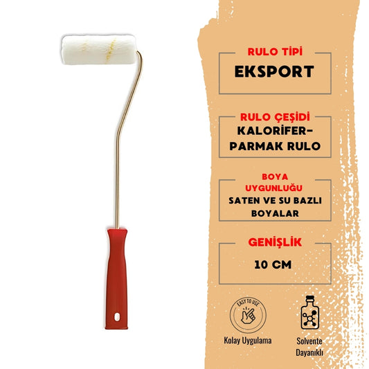 Dekor | Eksport Parmak - Kalorifer Boya Rulosu,  İç Cephe için Uyumlu Uzun Boylu Eksport Rulo, 10 cm - Rodoplu Store