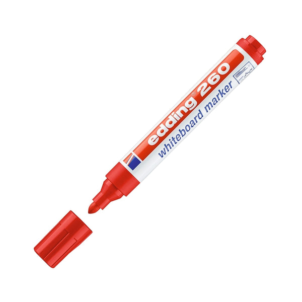 Edding | Beyaz Tahta Kalemi E-260, Kırmızı, Yuvarlak Uçlu, 1.5-3 mm, Kuru Silinebilir, Düşük Kokulu ana görseli