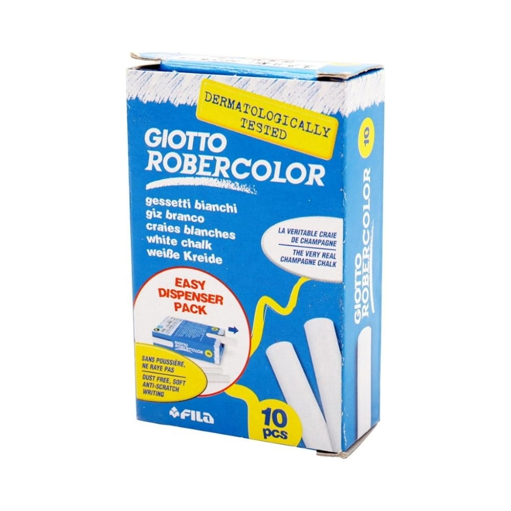 Giotto | Robercolor Tozsuz Tebeşir, Beyaz, 10'lu Paket, Kalsiyum Karbonat Esaslı
