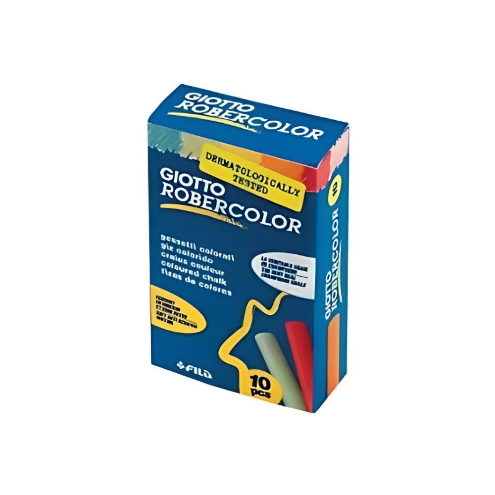 Giotto | Robercolor Tozsuz Tebeşir, Karışık Renkler, 10'lu Paket, Kalsiyum Karbonat Esaslı