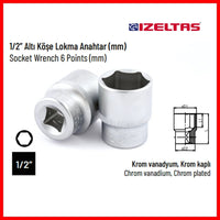 İzeltaş Altı Köşe Lokma Anahtar, 1/2 İnç 17 mm, Yüksek Tork Dayanımı görseli