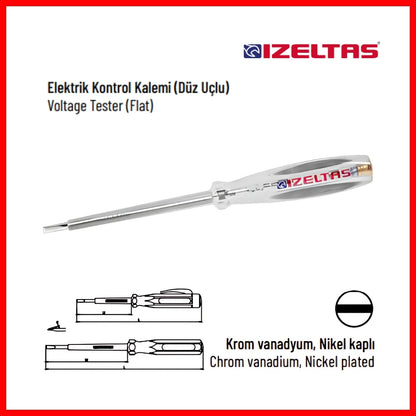 İzeltaş | Kontrol Kalemi, 135 mm, Elektrik Akımı Testi için Güvenli ve Hassas
