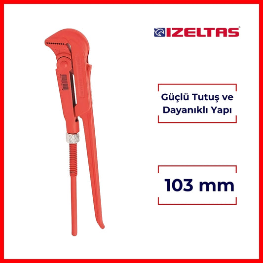 İzeltaş | Maşalı Boru Anahtarı, 103 mm, Güçlü Tutuş ve Dayanıklı Yapı